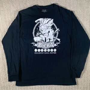 Dragon Ball Z: Super Saiyan Goku Graphic Black Long Sleeve T Shirt Size Med Bird